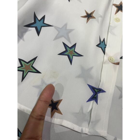 Rails Kate Star Silk Button Up Blouse Sz S - Picture 6 of 7